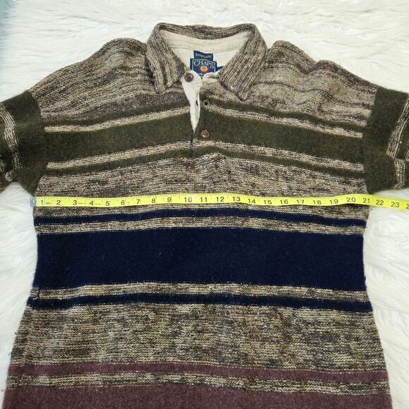 RALPH LAUREN CHAPS Vintage 90s Henley Lambswool | Wool Knit Sweater XL - Picture 9 of 14